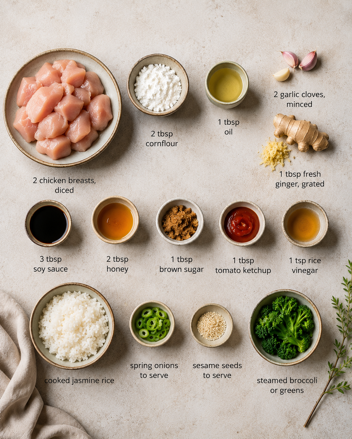 Sticky Ginger Chicken Ingredients
